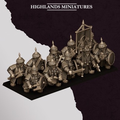 Warriors with Shield - Sons of Marduk - 32mm/28mm - Highlands Miniature