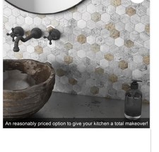 Peel & Stick Hexagon Tiles Backsplash 10-Sheets Waterproof 7.22 Sqft coverage