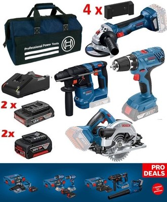 Bosch 18 Volt Profi-Set 4 Akkus GSB 18 V-25 GWS 18V-8 GBH 18 V-18 GKS 18 V - NEU