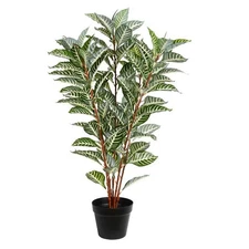 Vickerman TA181335 35 in. Green Zebra in Pot 125 Leaves Real Touch Petals