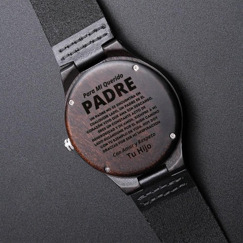 Regalo Dia Del Padre Reloj de Madera Grabado de Hombre Regalo de Hijo Para Papa - Picture 5 of 10