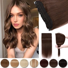 One Piece Clip In Real Remy Human Hair Extensions 3/4 Full Head Weft Thick/Wavy