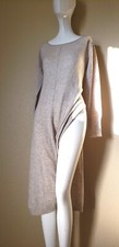 nwot 100% cashmere kurti top dress slit side stretchy beige sz xs knee length 
