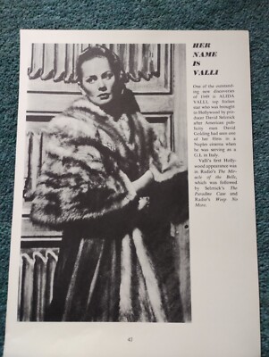 Sk73 Ephemera 40er Jahre Filmbild Alida Valli