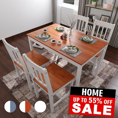ELEGANT Dining Table and 4 Chairs Set Dining Kitchen Room Home Furniture Bench