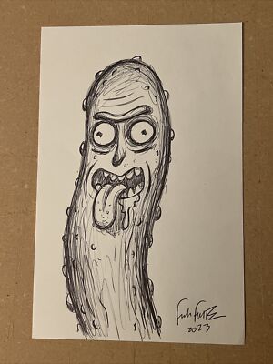 Pickle Rick  By Frank Forte Rick and Morty Original Art Copic Marker Drawing