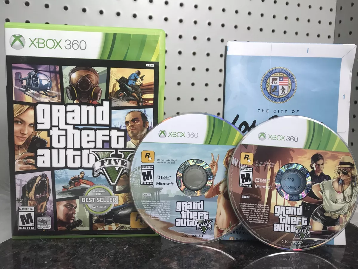 Grand Theft Auto V GTA 5 Xbox 360 - Tested - Fast Free Shipping