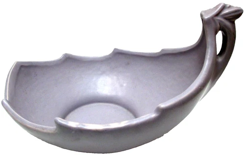 Vintage McCoy Pottery Leaf Shaped Centerpiece Planter Bowl # 601 Lavender 10" L