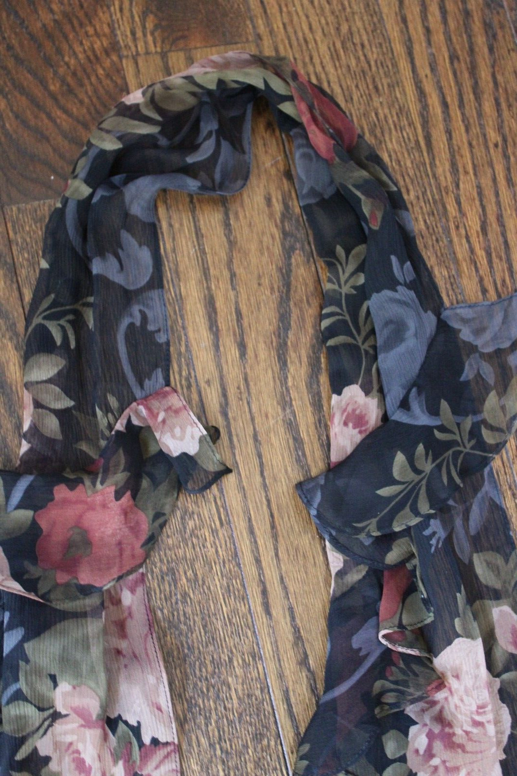 Lightweight Rectangle Ruffled Accent Scarf Black … - image 8