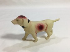 Antique Thin Wall Celluloid Dog, Clover Japan Mark, Putz Figure, Toy, 4.25  