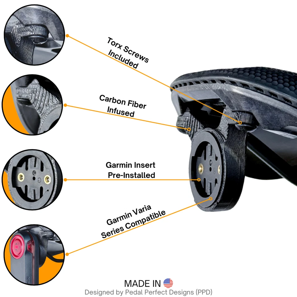 Garmin Varia Bicycle Saddle Mount for Specialized, Pinarello, and other Saddles - Image 2 of 4