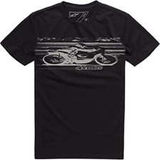 Alpinestars Motorcycle Band Short Sleeve Tee Casual T-Shirt Black Mens Large New