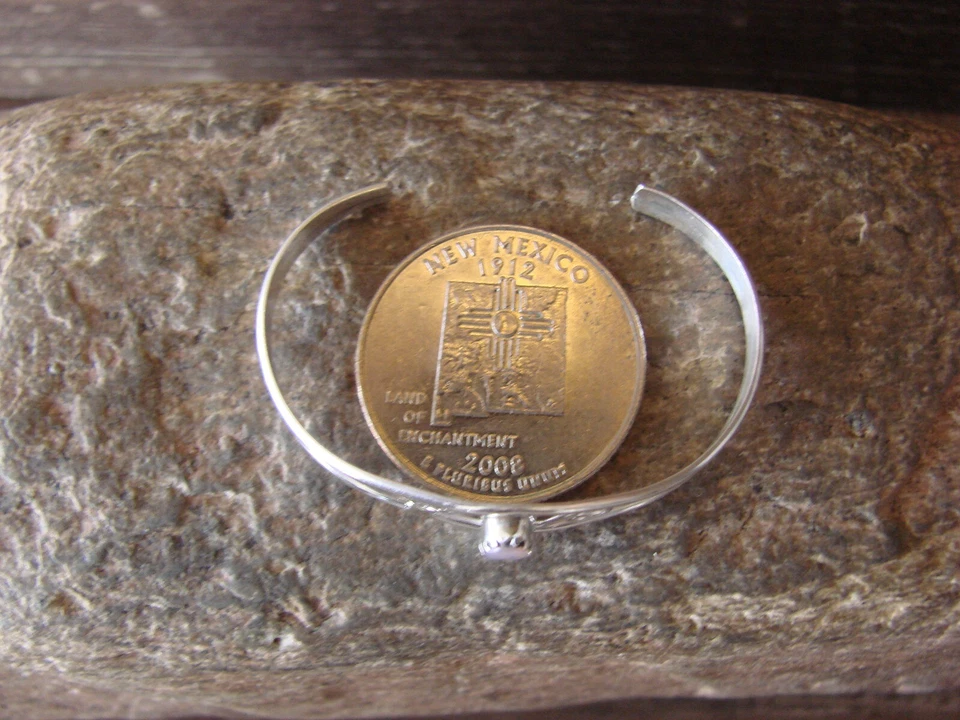 SMALL Navajo Baby Sterling Silver Pink Shell Bracelet by Lincoln - Image 2 of 4