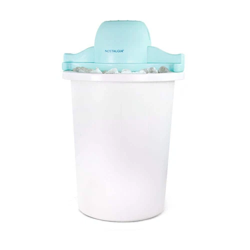 Nostalgia Ice Cream Maker 6 Qt. Blue Parlor Electric Motor Aluminum Canister
