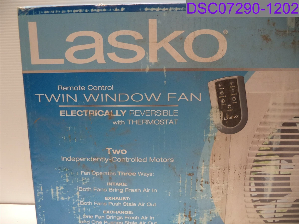 Lasko Remote Control Twin Window Fan with Thermostat White P/N W09550 | eBay