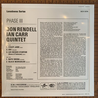 SEALED - DON RENDELL / IAN CARR QUINTET [Phase III] LANSDOWN
