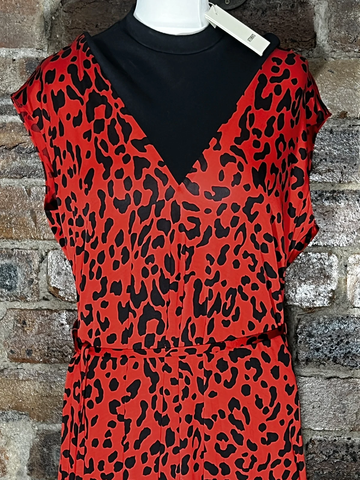 DEMNA GVASALIA FOR VETEMENTS ABITO LUNGO ROSSO NERO PICCOLO NUOVO CON ETICHETTE PREZZO DI LISTINO £1.400