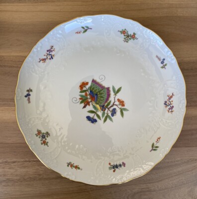 MEISSEN Germany Chinese Butterfly - 12  Serving Plate Platter - Gold Edge Great!