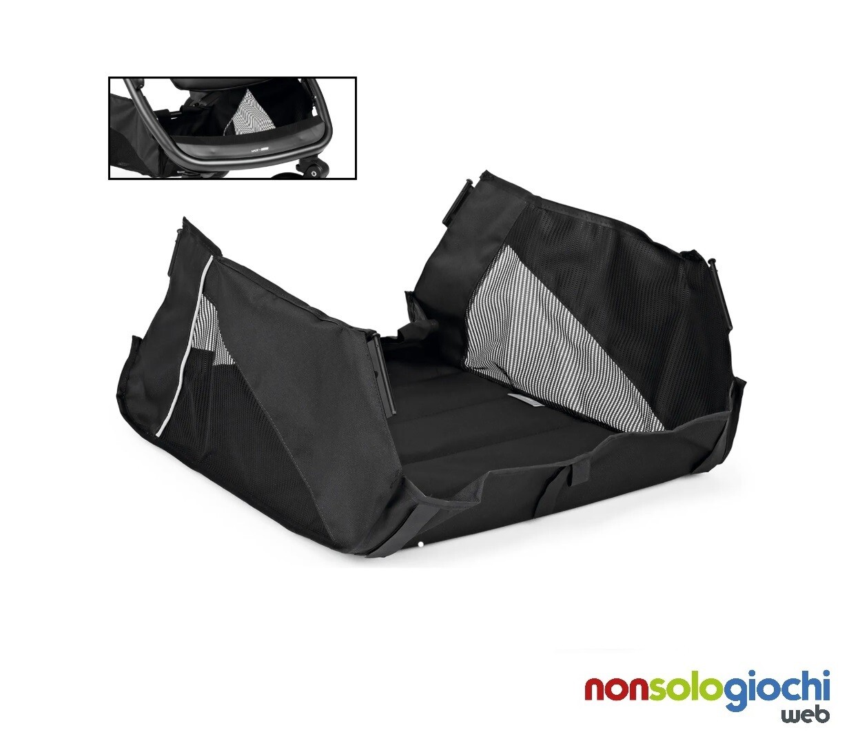 PEG PEREGO VELOCE CESTELLO cestino porta oggetti nero passeggino -nuovo-Italia