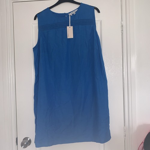BNWT By Capsule Ladies Size UK 22 Summer Dress Sleeveless Linen Blend Turquoise