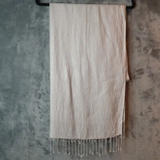 Pashmina Style Scarf Wrap Shawl Light Gray Fringe Rayon India Elegant Classic