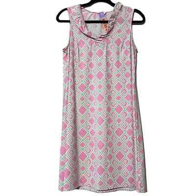 crown and ivy pink dress Crown & Ivy Women's Pink Cotton Round Neck Long Sleeve Knee Length Dress  Size M