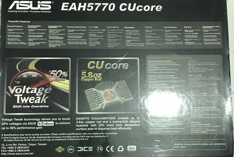 ASUS AMD RADEON HD5770 GDDR5 1 GB JUNIPER 128 BIT BUS WIDTH HDMI/DVI/VGA - Image 3 of 4