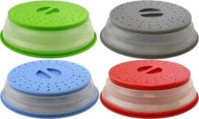 2-Pack Collapsible Microwave Splatter Cover & Colander – Random colors BPA-Free,