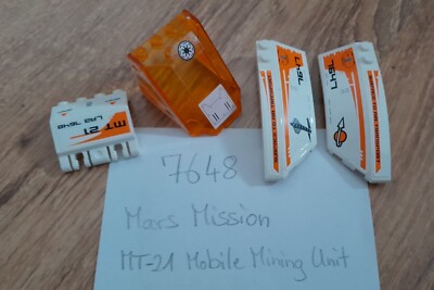 Lego Mars Mission 7648 MT-21: 4 Steine Aufklebern: Cockpit, 2x Flügel, Klappe