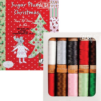 AURIFIL Sugar Plum Christmas Collection 50wt Cotton Threads 10 Pack AS8030SPC10