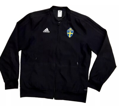 Sweden Football Training Presentation Jacket Adidas Soccer Jersey
