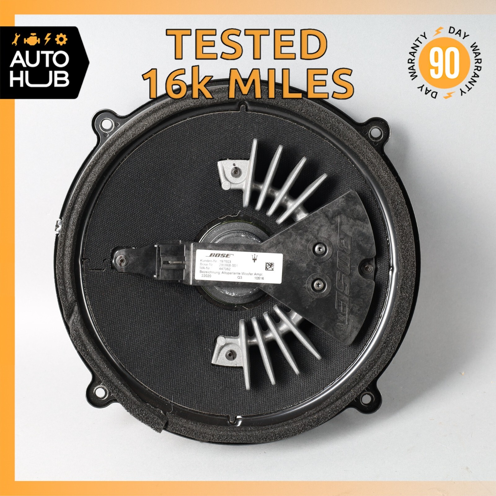 03-19 Maserati Granturismo Rear Bose Subwoofer Sub Woofer Sound Speaker OEM 16k