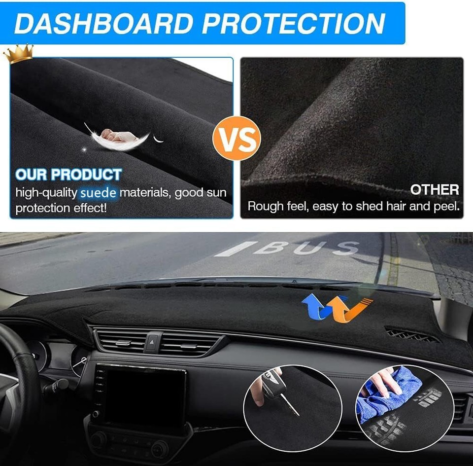 Gearzaar Black Dashboard Cover (DashMat) For 2007-2011 Toyota Camry - 5 Year Warranty
