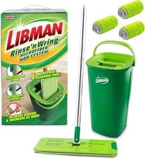 Libman Rinse 'n Wring Mop and Bucket System | Microfiber Floor Mop | Hardwood