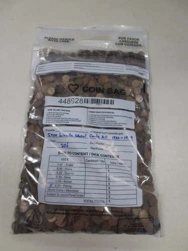 1 Bag of 5000 - Assorted 1920-1929 Lincoln Wheat Cents (From Rolls & Set Breaks)