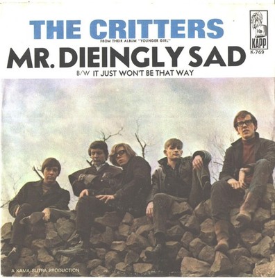 THE CRITTERS-ALTERNATE BLACK TITLE LETTERS PICTURE SLEEVE+45-(MR. DIEINGLY SAD)
