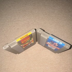 Nintendo Dragon Warrior + Ice Hockey NES Cartridges Lot 2 NTSC-U/C Multiplayer