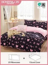 2/3Pcs Printed Duvet Cover Set, 1Pc Duvet Cover+1/2Pcs Pillowcase without Filler