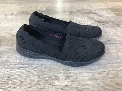 SKECHERS Seager My Look Shoes Womens Size 11 Black Stretch Fit Comfort Slip On