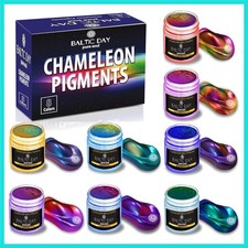 , 8 Jars of Color Shift Mica Set - Epoxy Resin Color Pigment - Chameleon Powd...