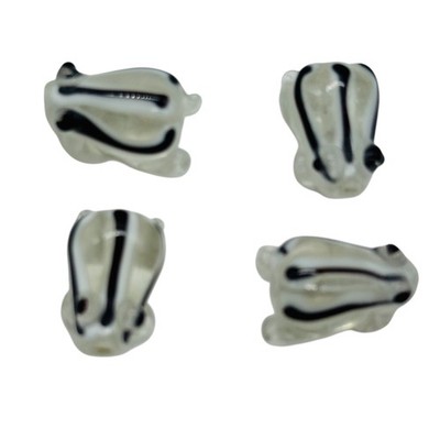 Frog Lampwork Glass Jumping Frogs Beads | 17x12x9mm | Celar Black | 4 Beads