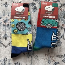 Peanuts Novelty Socks Adult Men's Women Size 6-13 2 Pair
