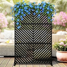 Metal Privacy Screen 78" 48" Weatherproof Decorative Panels  Divider with Stand