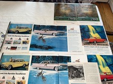 Vtg Lot Of 9 Car Advertisements Year 1961 Gm Cadillac Rambler Mercury Meteor