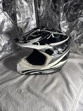 Gmax 46X Jerry Lathrop Future Motocross Snowmobile Medium White + Black Helmet