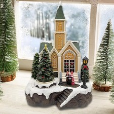 Weihnachtskirche mit Licht und Musik, Hausfigur für Regal und Schlafzimmer