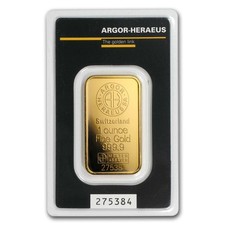 1 oz Gold Bar - Argor-Heraeus (Plain Back, In Assay) 5391.15 per troy oz