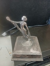 ANTIQUE ART DECO W.B. SILVER NUDE LADY STATUE TRINKET JEWELRY BOX FRANKART ERA