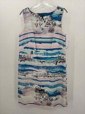 Pre-Owned Talbots Blue Size 10 Knee Length Sleeveless Dress