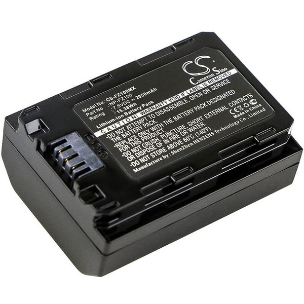 Batería para Sony NP-FZ100 2050mAh CS-FZ100MX Alpha A7 III A7R III A9 A6600